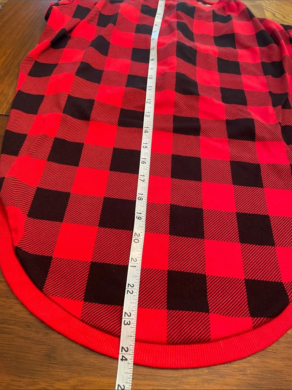 Red & Black Buffalo Plaid Dog Tee - Cozy Velcro closure C33